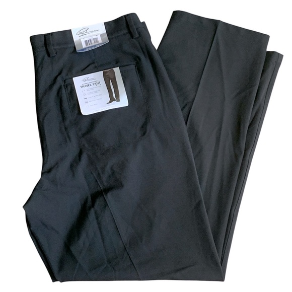 Greg Norman Collection Black Travel Straight-Leg Pants new with tags 36x30 - Picture 1 of 15